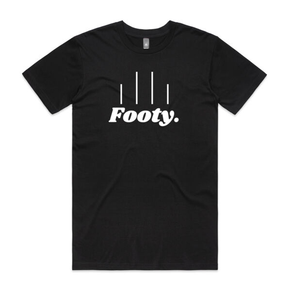 Black and White Footy t-shirt Thumbnail