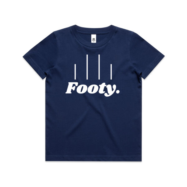 Navy Blue and White Footy t-shirt Thumbnail