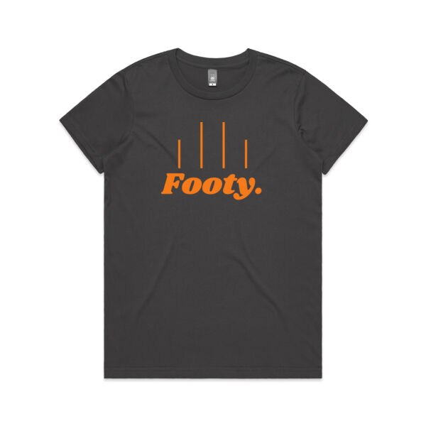Charcoal and Orange Footy t-shirt Thumbnail