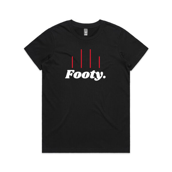 Red, White and Black Footy t-shirt Thumbnail